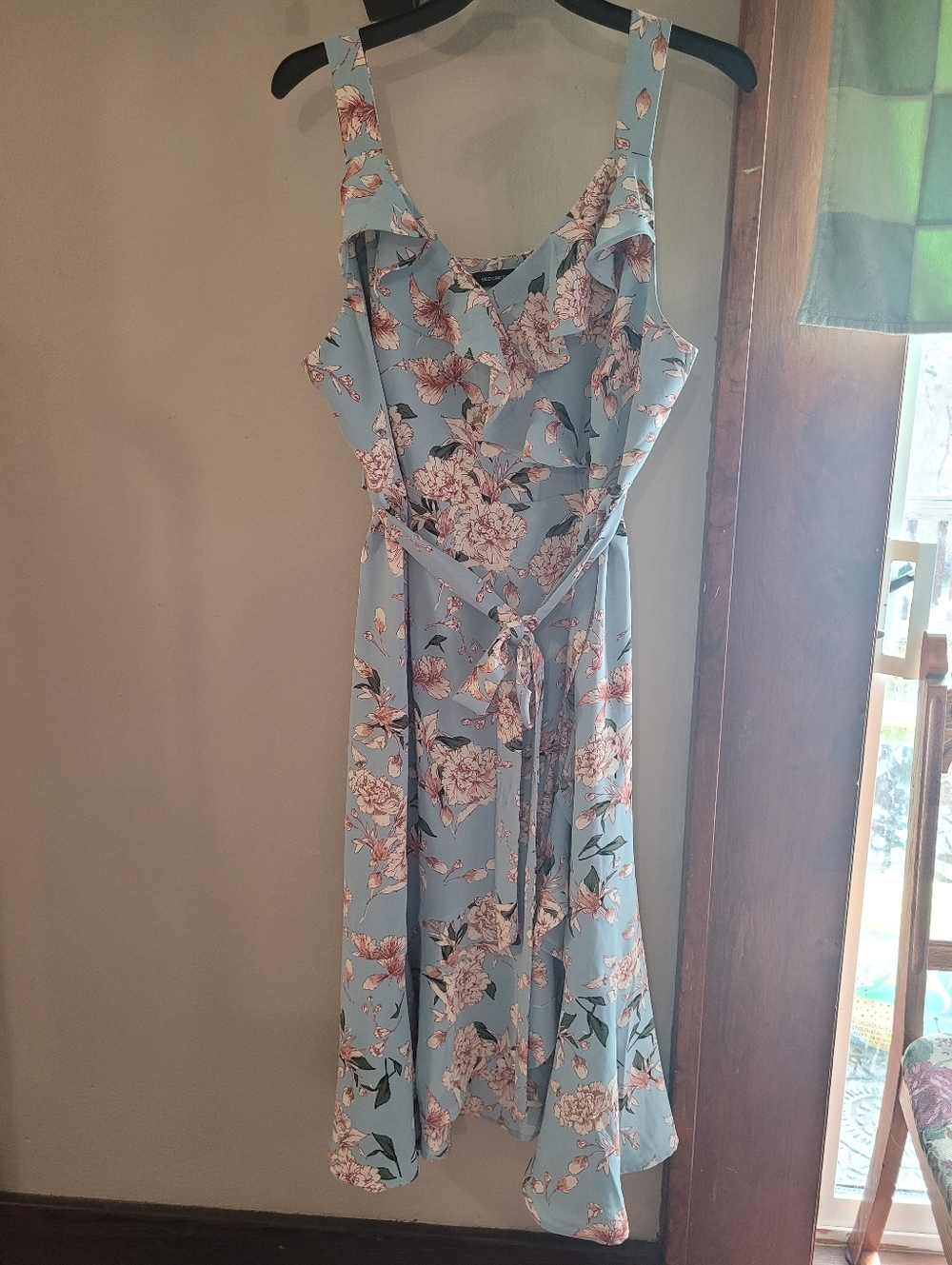 Light Blue Floral Midi Dress Bloomchic